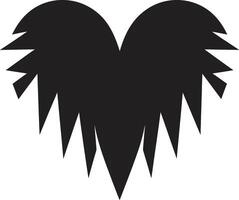 Chic Decorative Modern Graphic featuring Abstract Black Heart Shape Refined Black Heart Intriguing Graphic with Minimalistic Decor vector