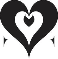 Minimalist Heart Sleek Black Abstract Element Elegant Black Heart Stylish Decorative Symbol vector