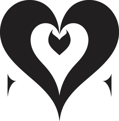 Minimalist Heart Sleek Black Abstract Element Elegant Black Heart Stylish Decorative Symbol