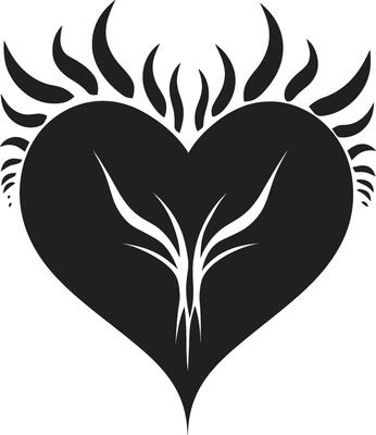 Graceful Abstract Heart Elegant Emblem Chic Decorative Intriguing Black Abstract Symbol