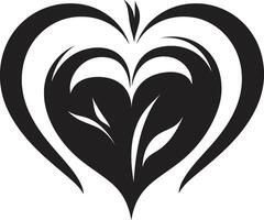 Intricate Heart Silhouette Stylish Abstract Symbol Sleek Heart Minimalistic Black Decorative vector
