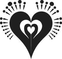 Intricate Heart Silhouette Refined Black Abstract Symbol Stylish Minimalist Heart Sleek Element vector
