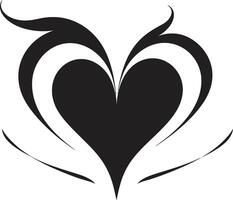 Abstract Love Symbol Modern Graphic Heart Minimalist Heart Refined Black Abstract Symbol vector