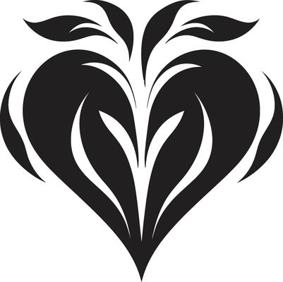 Abstract Love Sleek Black Heart Minimalistic Heart Symbol Artistic Element
