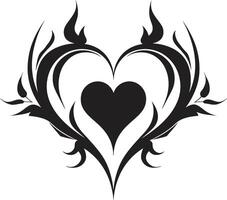 Silent Symphony Minimalistic Black Heart Graphic Midnight Melody Intriguing Black Heart Shape vector