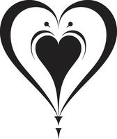 Enigma of Love Elegant Black Heart Symbol in Abstract Shadowed Serenade Stylish Graphics of Black Heart vector