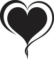 Nocturnal Noir Minimalistic Black Heart Art Eclipse of Emotion Refined Black Heart Shape vector