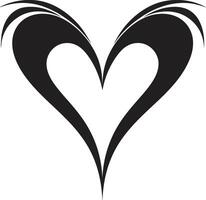 Sable Sonata Sophisticated Graphics of Black Heart Dark Whisper Chic Black Heart Shape vector
