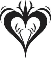 Obsidian Overture Elegant Black Heart Shape Gothic Grace Abstract Graphics of Black Heart vector