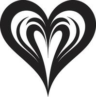 Sable Sonata Minimalistic Abstract Black Heart Symbol Dark Whisper Refined Black Heart vector