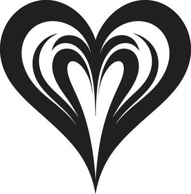 Sable Sonata Minimalistic Abstract Black Heart Symbol Dark Whisper Refined Black Heart
