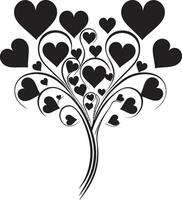 Shadow Dance Stylish Graphics of Abstract Black Heart Sable Serenade Minimalistic Black Heart Shape vector