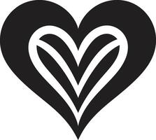 Graceful Heart Silhouette Abstract Decorative Elegant Black Heart Intricate Element vector