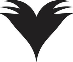 Shadowed Serenade Stylish Graphics of Black Heart Sable Sonata Minimalistic Abstract Black Heart Symbol vector