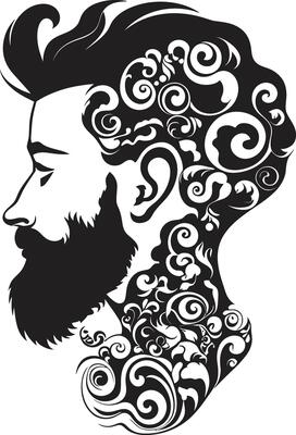 Obsidian Profile Abstract Man Face in Noir Elegance Ink Noir Identity Sleek Black Abstract Man Face