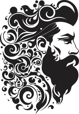 Ethereal Expression Chic Graphics of Black Man Face Sleek Shadow Profile Refined Abstract Man Face