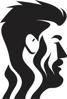 Nocturnal Noir Stylish Abstract Man Face Art Ink Noir Identity Minimalistic Black Man Face vector
