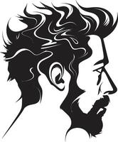 Silhouette Sonata Refined Abstract Man Face Element Mystic Noir Gaze Sophisticated of Black Man Face vector
