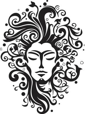 Silhouette Symphony Stylish Abstract Man Face Graphic Mystic Muse Minimalistic Black Man Face