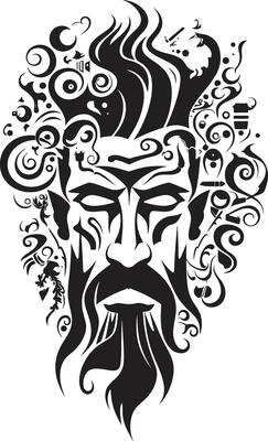 Ethereal Expression Contemporary Graphics of Black Mans Visage Shadowed Gaze Abstract Woman Face in Noir