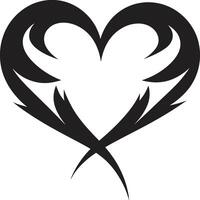 Enigma of Love Elegant Graphics of Black Heart Silhouette Symphony Intriguing Black Heart vector