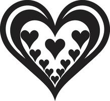 Graceful Abstract Heart Intricate Graphic Symbol Chic Decorative Minimalistic Black Heart vector