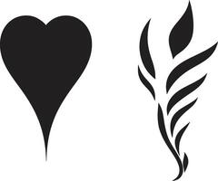 Abstract Love Symbol Elegant Decorative Heart Minimalist Heart Intriguing Black Abstract Emblem vector
