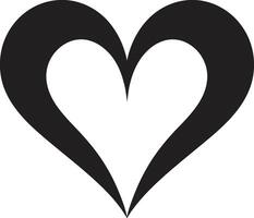Sophisticated Heart Intriguing Black Abstract Symbol Chic Decorative Modern Heart vector