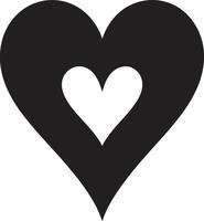 Graceful Abstract Heart Sophisticated Black Symbol with Intricate Details Chic Decorative Modern Graphic featuring Abstract Black Heart Shape vector