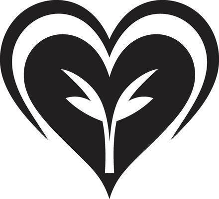 Intricate Heart Silhouette Contemporary Black Decorative Stylish Minimalist Heart Sophisticated Element