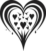 Graceful Abstract Heart Refined Element Chic Decorative Sophisticated Black Abstract Heart vector