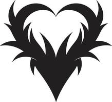 Intricate Heart Silhouette Minimalistic Black Decorative Stylish Minimalist Heart Intriguing Symbol vector