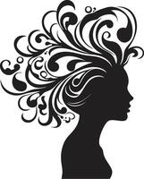 Midnight Noir Profile Intriguing Abstract Woman Face Graphic Ethereal Expression Stylish Black Woman Face Element vector