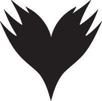 Ink Noir Elegance Intricate Graphics of Black Heart Mystic Obsidian Heart Abstract Element in Noir vector