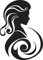 Gothic Gaze Sophisticated Abstract Woman Face Graphic Enigma Essence Minimalistic Black Woman Face Element vector