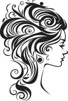 Silent Symphony Refined Abstract Woman Face Element Dark Reflection Sophisticated Graphics of Black Woman Face vector