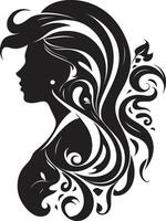 Midnight Noir Profile Refined Graphics of Black Woman Face Ethereal Expression Intriguing Abstract Woman Face vector