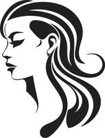 Elegant Shadow Profile Intriguing Abstract Woman Face Gothic Grace Chic Black Woman Face Graphic vector