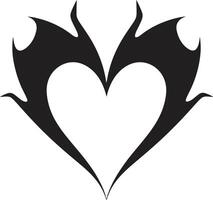 Sleek Heart Sophisticated Black Graphic with Abstract Accents Graceful Abstract Heart Intriguing Graphic with Black Color Scheme vector