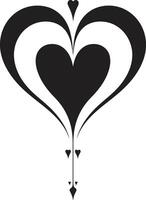 Minimalist Heart Elegant Graphic with Abstract Black Element Elegant Black Heart Stylish Black Graphic with Decorative Elements vector