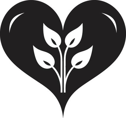 Sleek Heart Graceful Black Graphic with Decorative Flourishes Graceful Abstract Heart Minimalistic Black Graphic with Abstract Accents