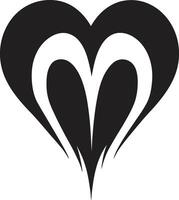 Minimalist Heart Sleek Black Graphic with Decorative Accents Elegant Black Heart Refined Black Graphic with Abstract Elements vector