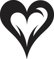 Minimalist Heart Elegant Black Graphic with Abstract Elements Elegant Black Heart Stylish Black Graphic with Decorative Accents vector