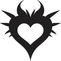 Minimalist Heart Refined Graphic with Abstract Black Element Elegant Black Heart Graceful Graphic with Decorative Flourishes vector