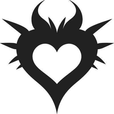 Minimalist Heart Refined Graphic with Abstract Black Element Elegant Black Heart Graceful Graphic with Decorative Flourishes