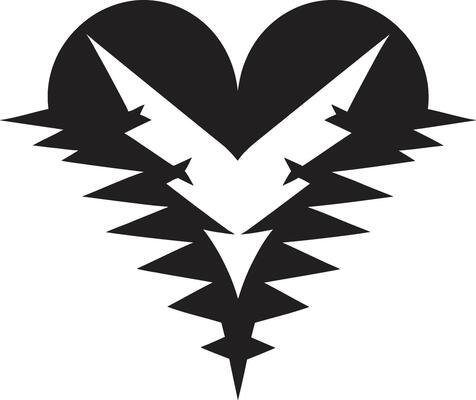 Intricate Heart Silhouette Sleek Black Graphic with Decorative Accents Stylish Minimalist Heart Intriguing Black Graphic with Abstract Elements