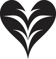 Intricate Heart Silhouette Minimalistic Black Graphic with Abstract Elements Stylish Minimalist Heart Graceful Black Graphic with Decorative Flourishes vector