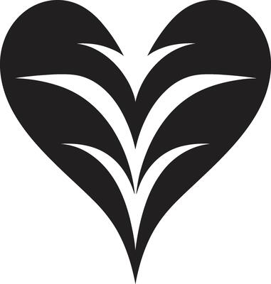 Intricate Heart Silhouette Minimalistic Black Graphic with Abstract Elements Stylish Minimalist Heart Graceful Black Graphic with Decorative Flourishes