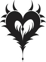 Chic Decorative Minimalistic Black Graphic with Abstract Elements Minimalist Heart Refined Black Graphic with Decorative Touches vector
