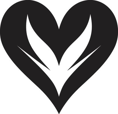 Chic Decorative Elegant Black Graphic with Abstract Flourishes Minimalist Heart Intricate Black Graphic with Decorative Accents